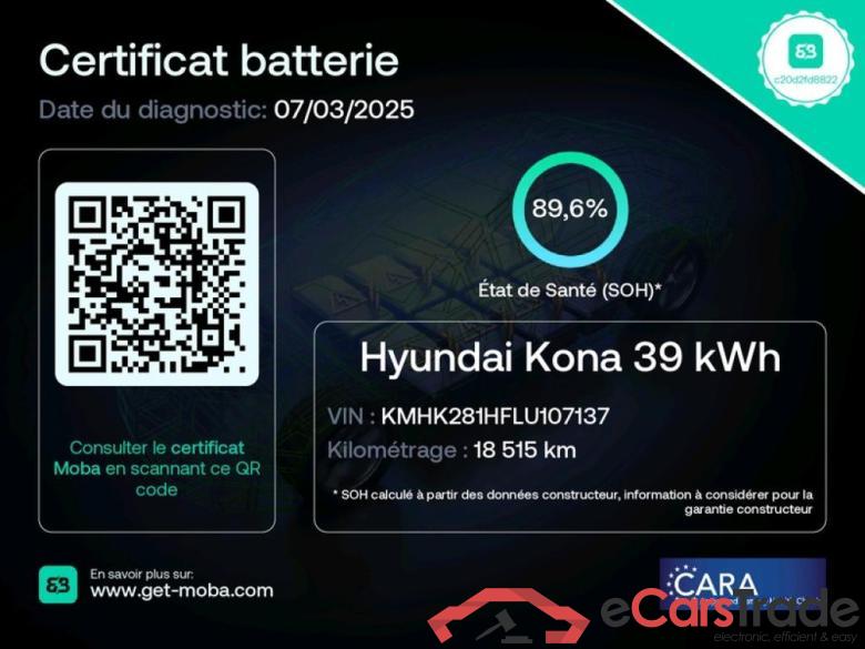 Hyundai ELECTRIQUE 39 kWh 136 ch Intuitive HYUNDAI Kona / 2017 / 5P / SUV ELECTRIQUE 39 kWh 136 ch Intuitive #2