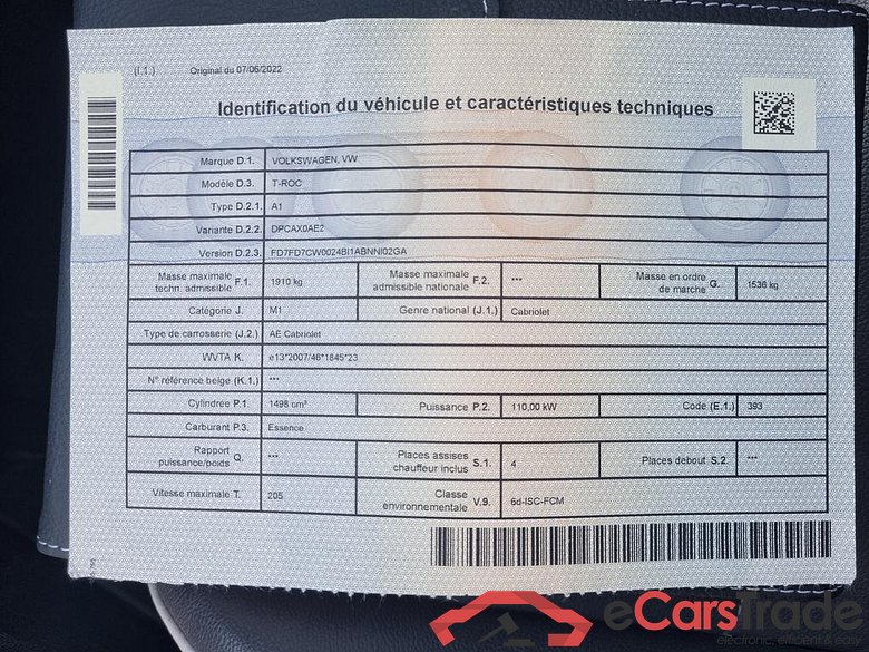 VOLKSWAGEN T-Roc Cabriolet New T-Roc Cabrio Style Business 1.5 TSI 110 kW (150 ch) 7 vitesses DSG #6