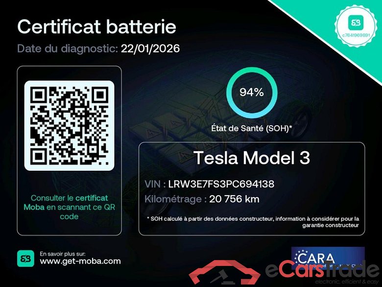 TESLA Model 3  2018  4P  Berline Propulsion #2