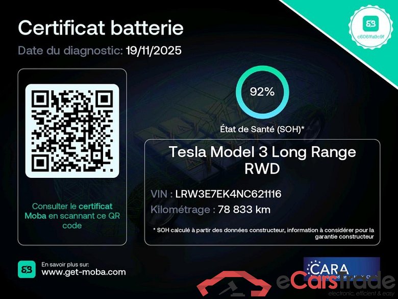 TESLA Model 3 / 2018 / 4P / Berline Grande Autonomie / VO RECONDITIONNE - PHOTOS AVANT RECONDITIONNEMENT #2