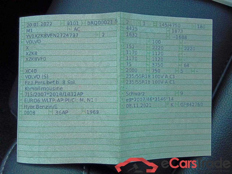 Volvo XC40 (2017->) DE - SUV5 B4 2WD EU6d, Inscription (EURO 6d), 2020 - 2022 #4